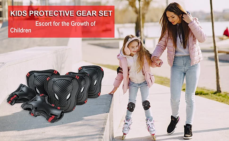 Kit De Protection Enfants - Casque, Genouillères, Coudières, Protège-Poignets - Pour Roller, Vélo, Skate, Scooter - 10