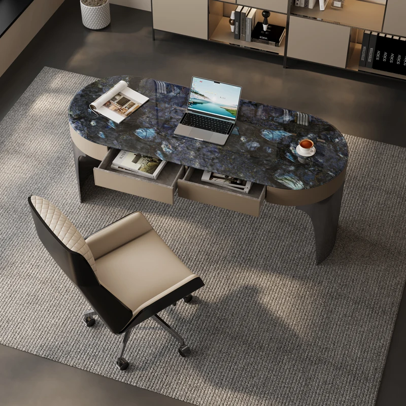 

-+-Large Luxury Metal Computer Desks Storage Elegant Notebook Study Gaming Desk Organizer Drawers Escritorio Ordenador Furniture