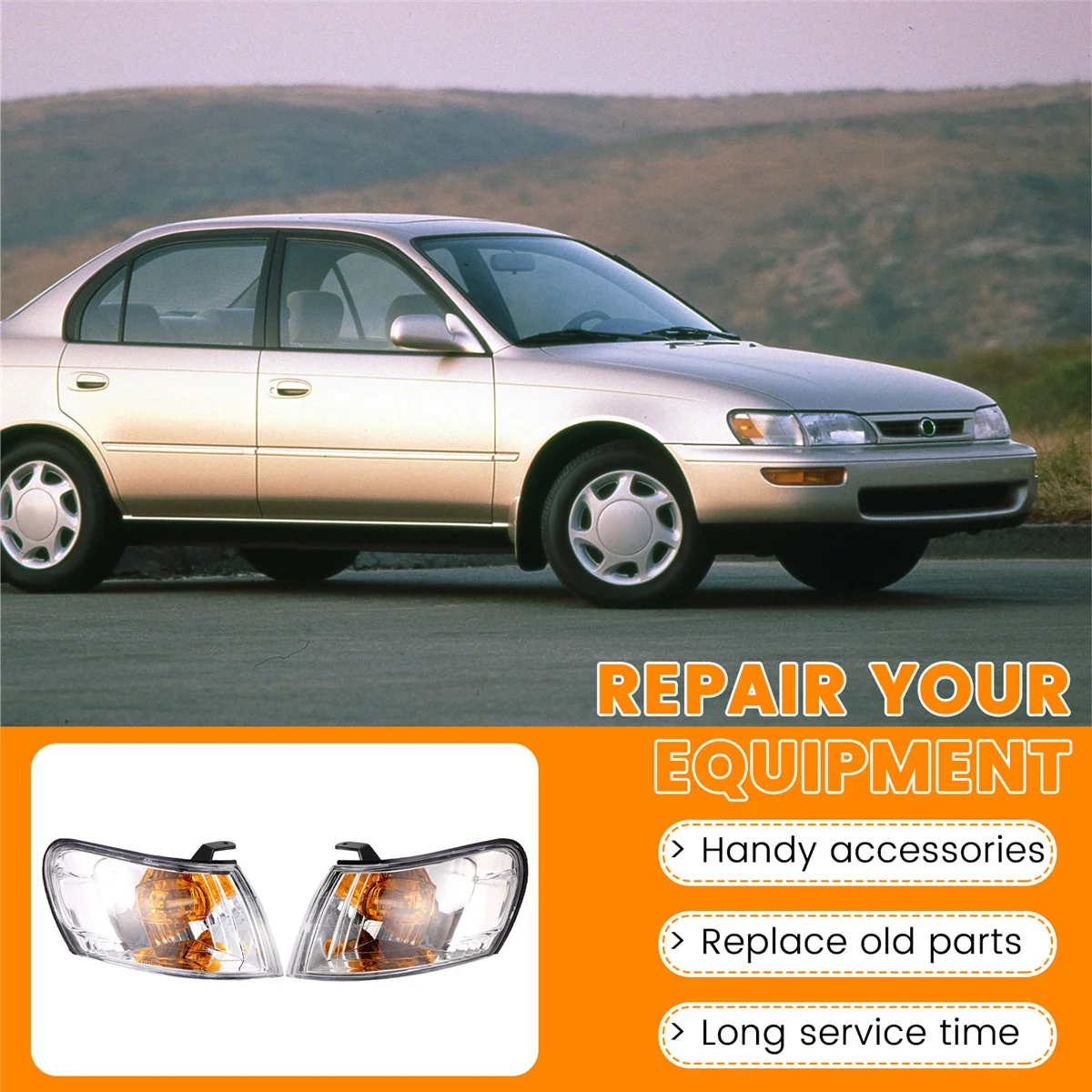 1 زوج سيارة الجبهة الزاوية ضوء المصباح لتويوتا كورولا AE100 AE101 E100 1993 1994 1995 1996 1997 مصباح إشارة-L94A #4