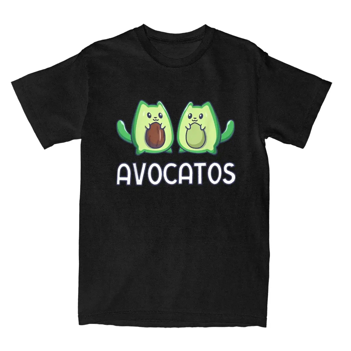 Men Avogato Avocado Cat Vegan Cat T Shirts Cotton Tops Funny Cute Face Novelty Cinco De Mayo Tee Shirt Graphic Printed T-Shirts