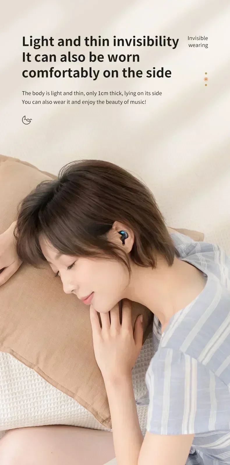 X55 Unsichtbare Kabellose Kopfhörer - TWS Bluetooth Unsichtbare In-Ear Geräuschunterdrückende Sport-Kopfhörer IPX5 Wasserbeständig – Detail 5