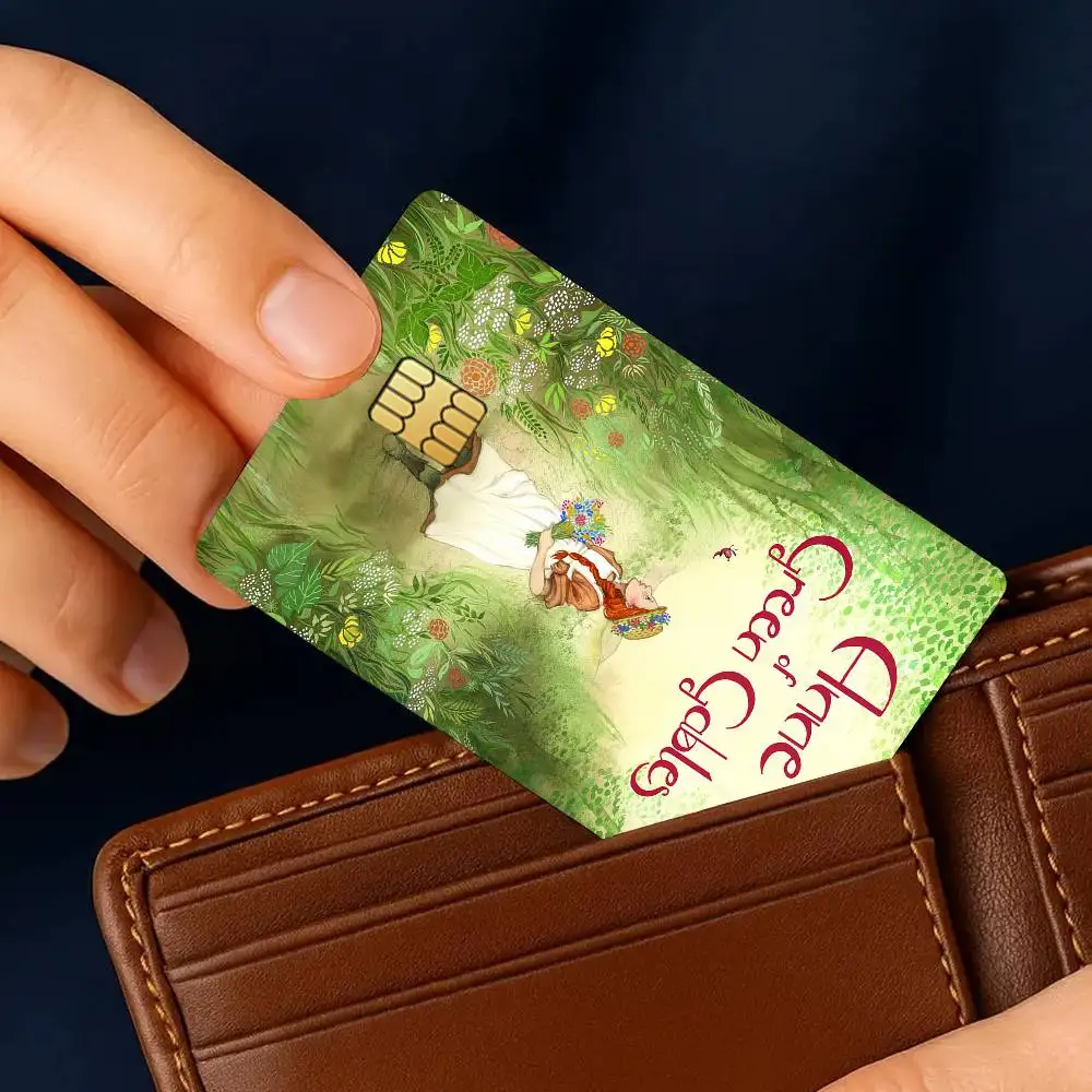 ملصقات بطاقات الائتمان من Book Anne of Green Gables لحماية ديكور الخصم البنك 4 قطع مضادة للخدش ومقاومة للماء #4
