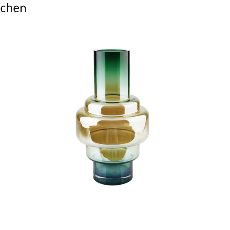 HYS gradient amber glass transparent vase - floral arrangement & dried flower display