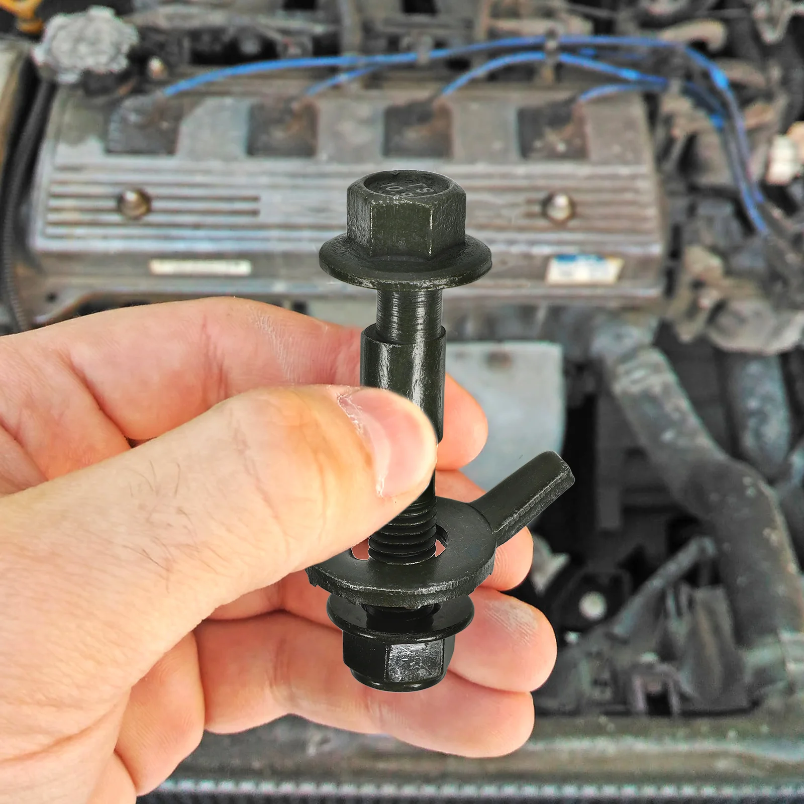 

4 Pcs 10.9 Grade Bolts Eccentric Design for Wheel Alignment 12mm Black Car Adjusting Kit Four Wheel Alignment Bolt