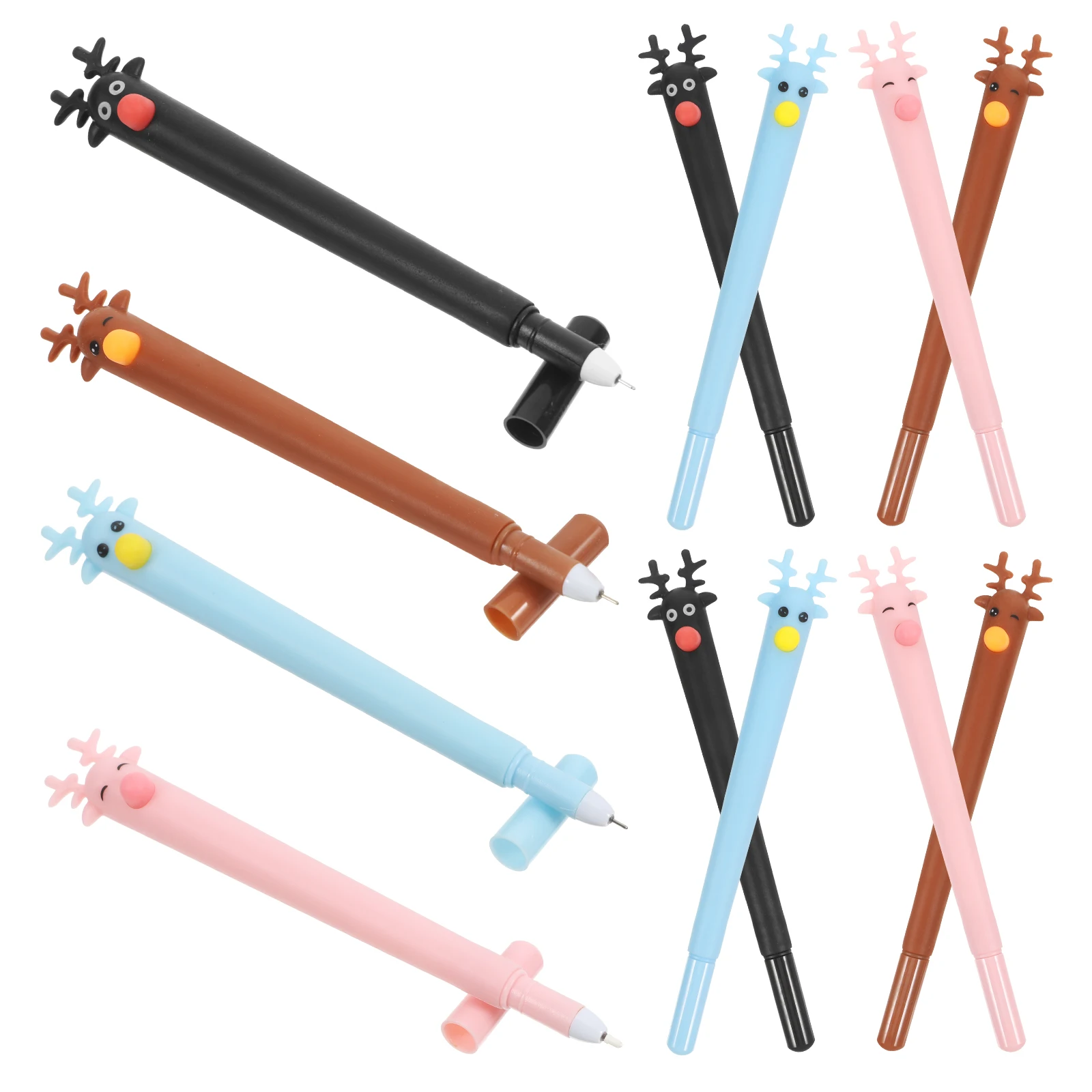 

12pcs Elk Water Pen Plastic Fun Kids Umbrella Shape School Office Supplies Smooth Writing Non Skid for Students