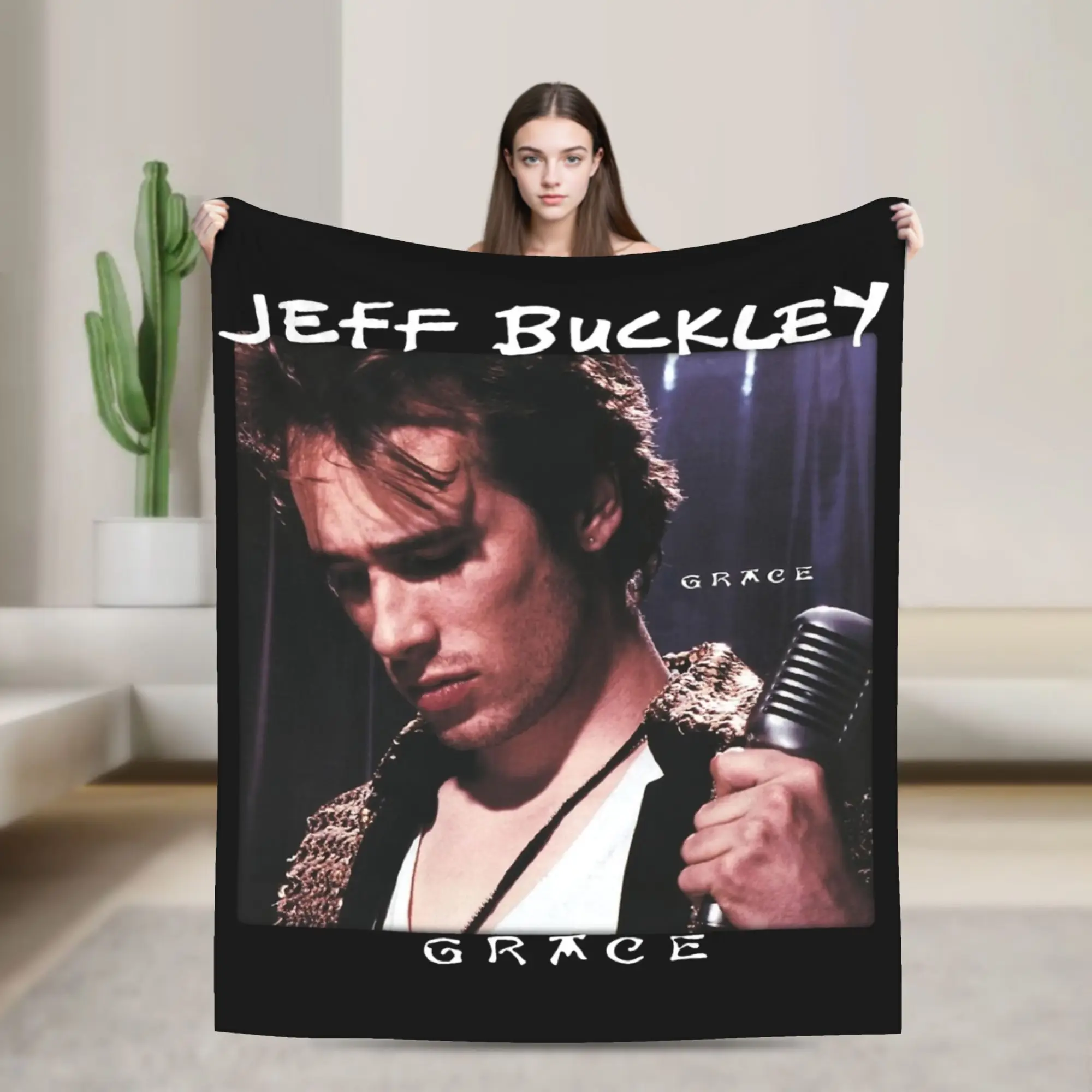 Jeff Buckley Indie Rock Guitarist 1990s Blankets Fleece All Season  Multi-function Soft Throw Blanket for Home Outdoor Bedspread
