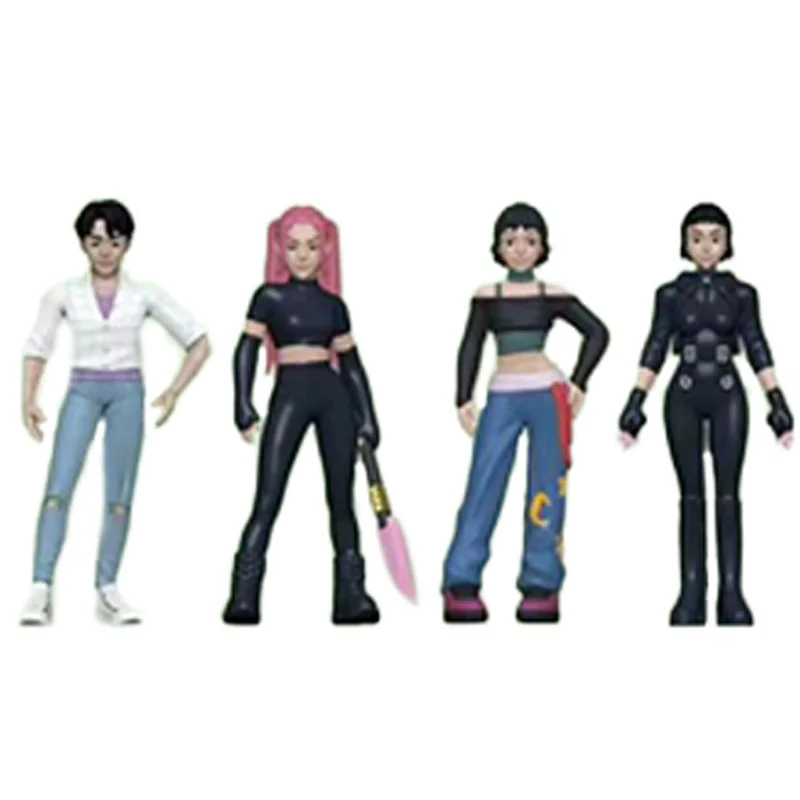 18 pçs kpop caçadores de demônios caixa cega figura brinquedo derpys tigre rumi mira zoey buceta estatueta boneca para fãs presente aniversário natal