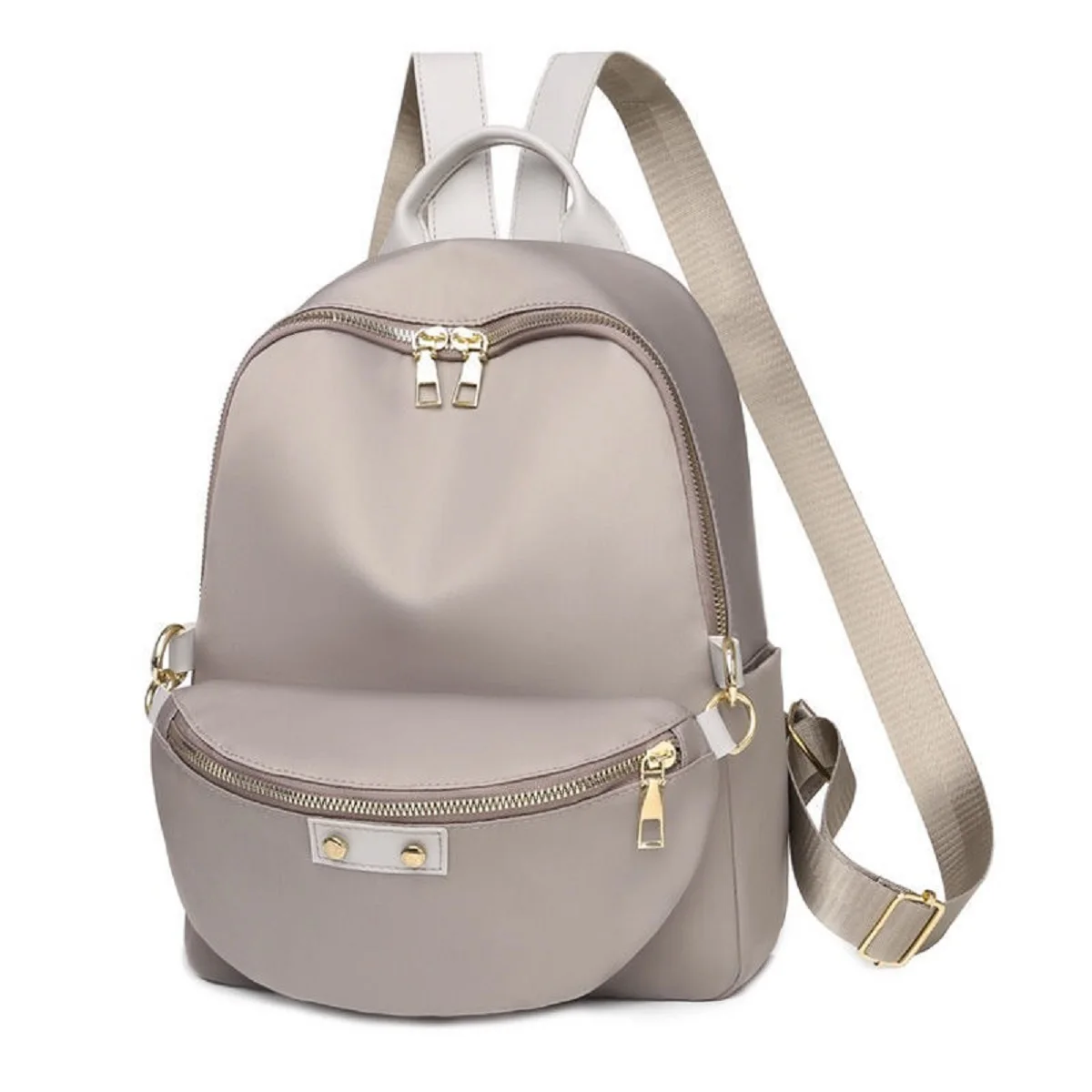 Fashionable Casual Solid Color Waterproof Women Backpack Large Capacity Commutting and Travel Bag for School Teenage Girl