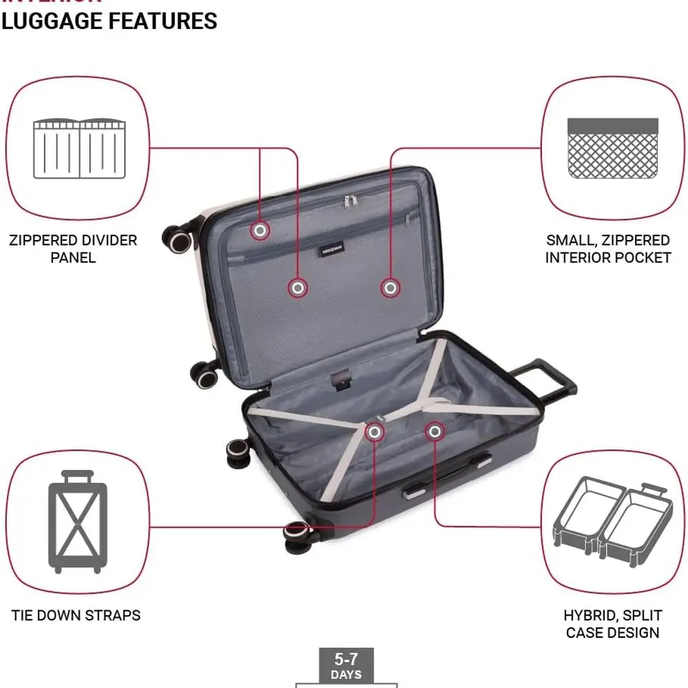 SwissGear Duet medium uitbreidbare harde koffer met spinnerwielen