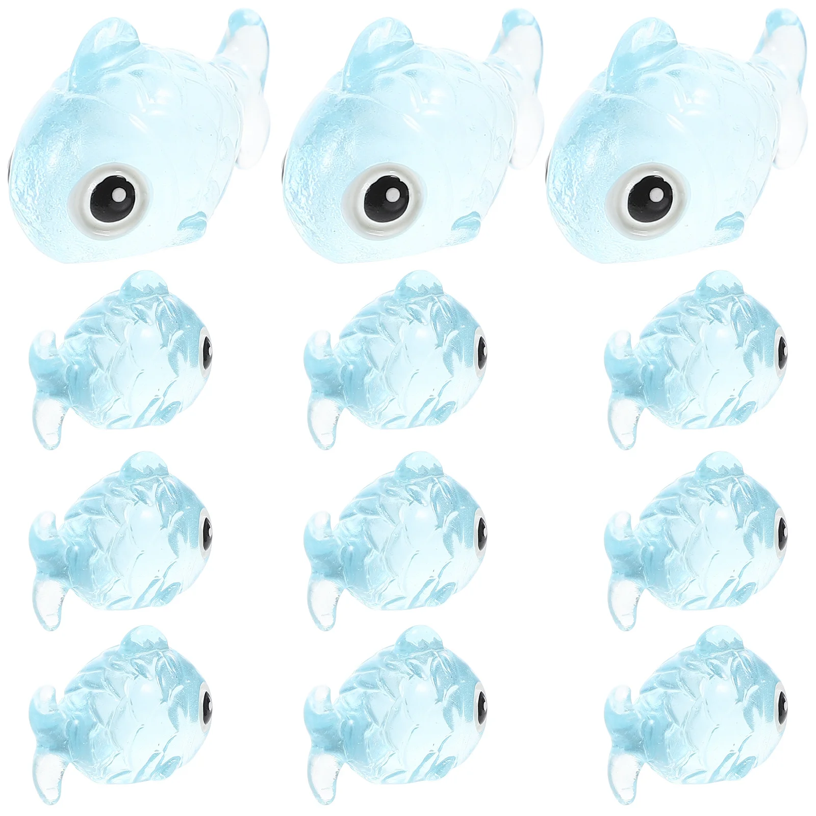 

12 шт., ночное свечение из смолы, миниатюрная рыба, мини-имитация, ремесленный декор для микро-садового настольного аквариума, крошечное украшение в виде рыбы