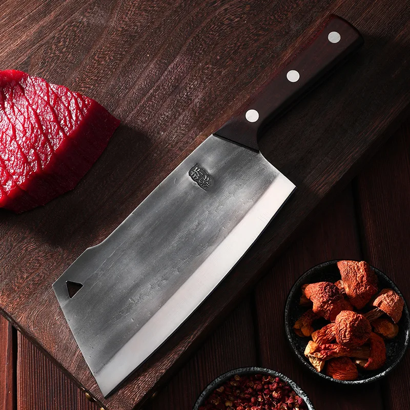 

8 Inch Handmade Forged Knife Sharp Chopper Chef Cleaver Slicing Longquan Kitchen Knife Bone Meat And Poultry Tools Ebony Handle