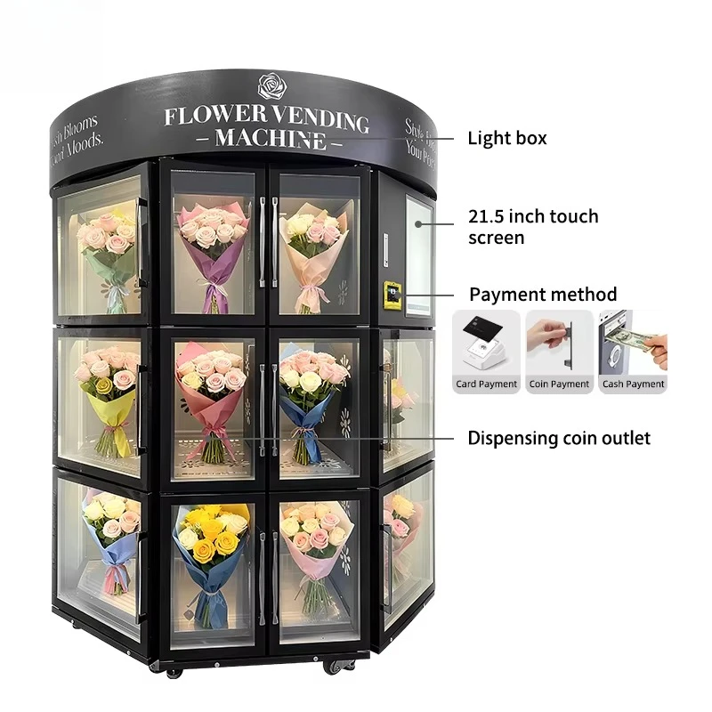 Customized Intelligent Cooling Flower Vending Machine for Outdoor Use CE Certified with Your Logo