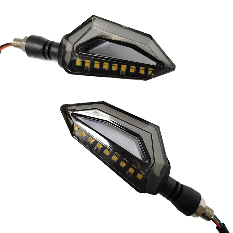 A Pair Motorcycle Modified Turn Signal Accessories Suitable For 12V Universal Eectric Vehicle LED Running Turn Warning Light