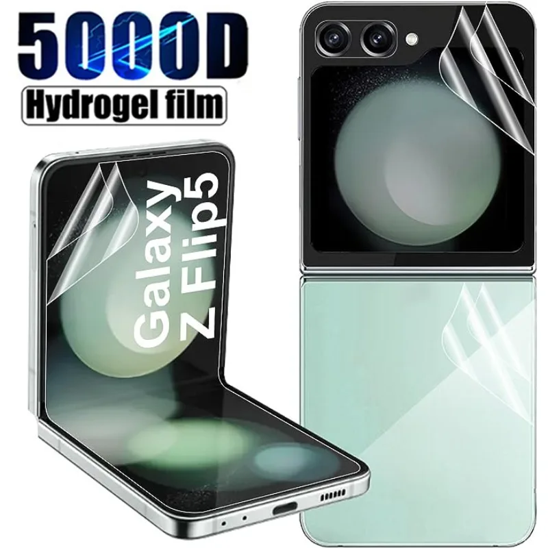 For Samsung Galaxy Z Flip 5 Screen Protective Film for Samsung ZFlip5 Flip5 Soft Hydrogel Film Front Back Inner Screen Film