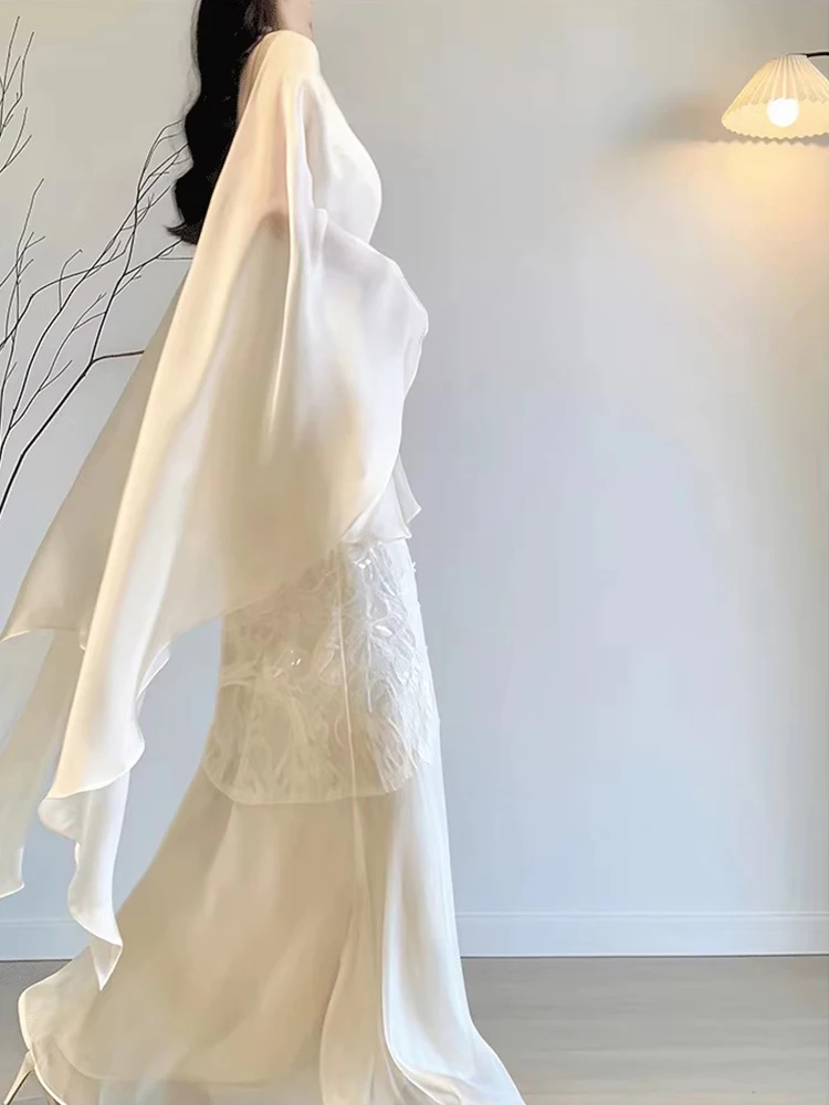 

Women's Summer Breathable Chiffon Sun Protection Clothing Floa Ele Outerwear with Strap Dres Versatile oulder awl