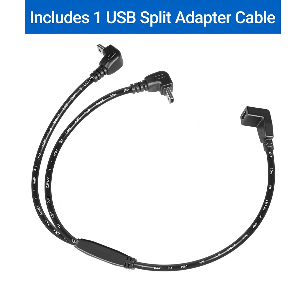 010-11828-01 USB Split Adapter Cable for Garmin Alpha 100, TT 10 & Delta Y-Split Dual Device Charging Cable for TT 15, T 5, PRO