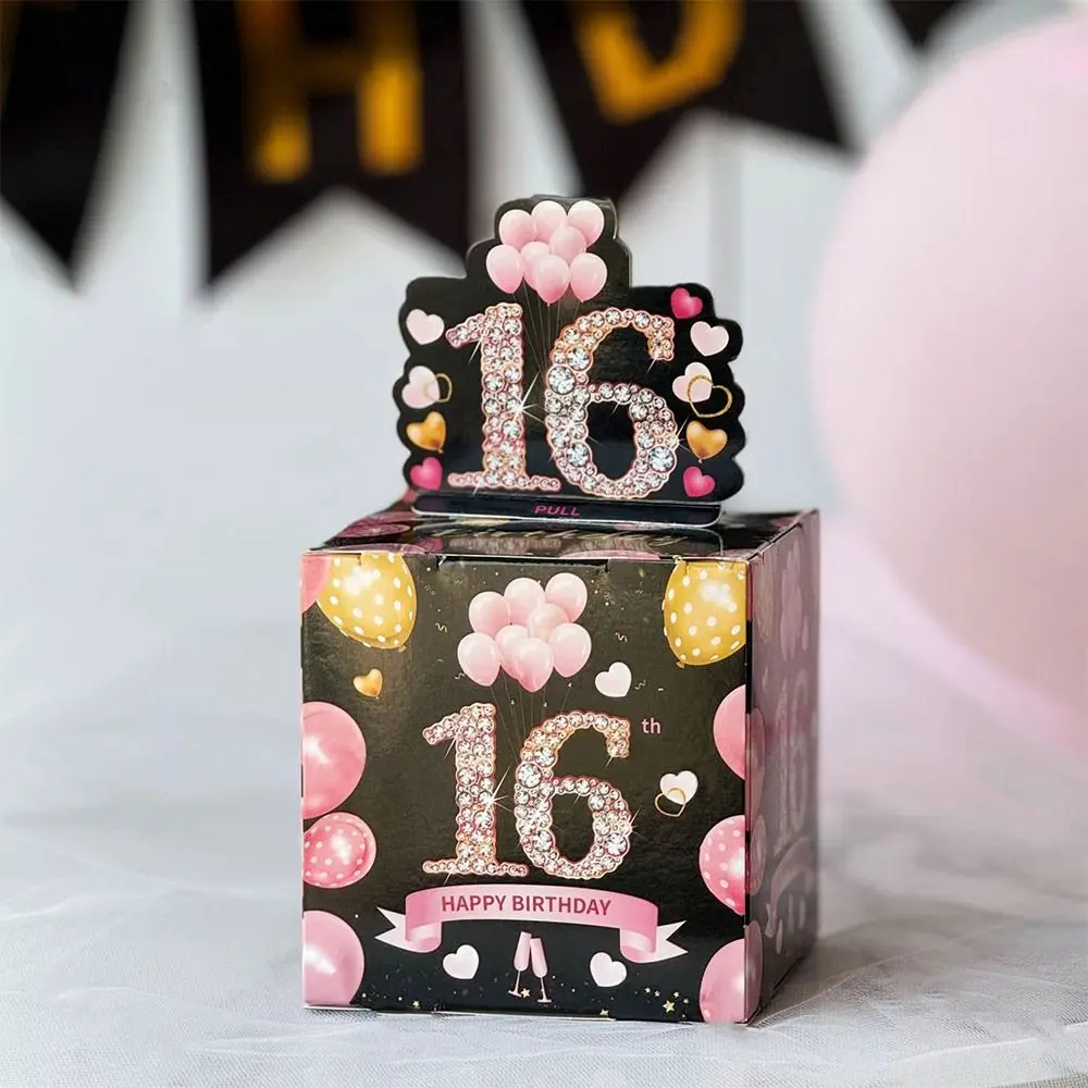 Paper Birthday Money Box 16th 18th 21st Happy Birthday Surprise Money Box Creative Birthday Surprise Money Gift Boxes Birthday view 3