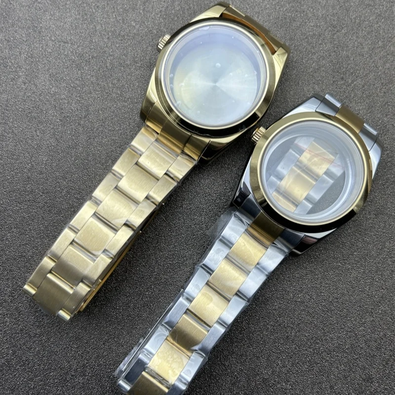 Modified Accessories 36/39MMfor Oyster Perpetual Stainless Steel Case Strap Set for NH35/36 Movement Sapphire