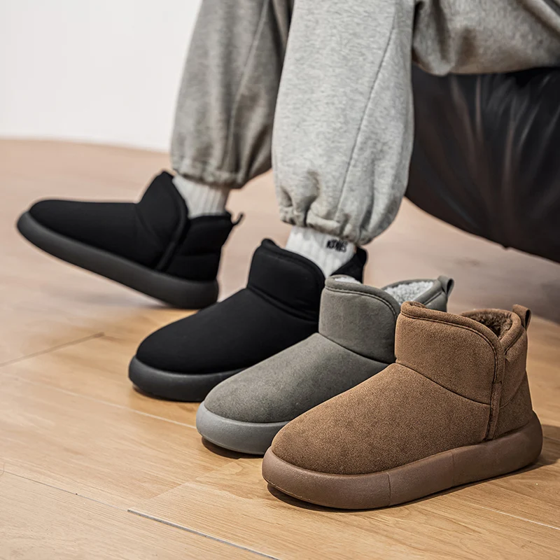 2025 Winter Snow Boots Men Warm Plush Cotton Shoes Man Comfortable Slip on Ankle Boots for Men Platform Boots botas para hombre