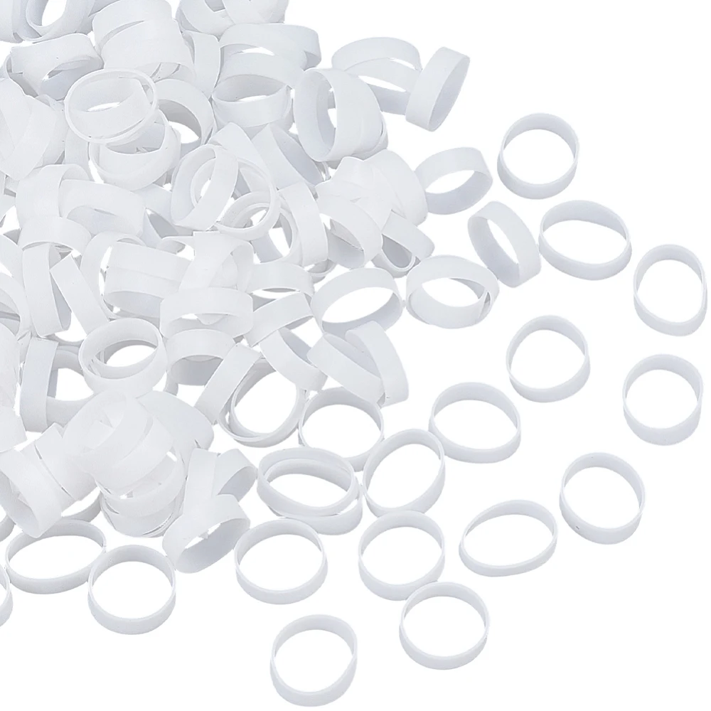 200 unidades de bandas elásticas de goma blancas de 0.5 pulgadas, pequeñas, de alta resistencia, antideslizantes, con elasticidad, tipo anillo en espiral, para sujetar cables, correas para carteras y envolturas
