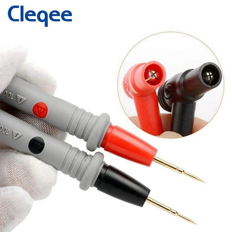 Cleqee-Sondas Multímetro Universal, Agulhas Substituíveis, Test Leads para Cabo Digital, Fio Feeler, P1502, 1m, 2Pcs