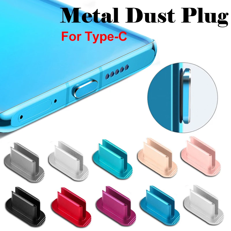 Aluminium Alloy Type-C Dust Plug Charger Port Block Metal Stopper Cap Cover for Samsung Galaxy Huawei Xiaomi Phone Accessories