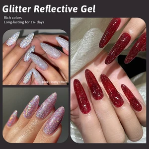 UR SUGAR 15ml Sliver Pemoles Gel Kuku Reflektif Semi Permanen Berkilau Semi Permanen Efek Kilau Gel UV Manikur Seni Kuku 8 glitter penjualan terbaik untuk kuku - №