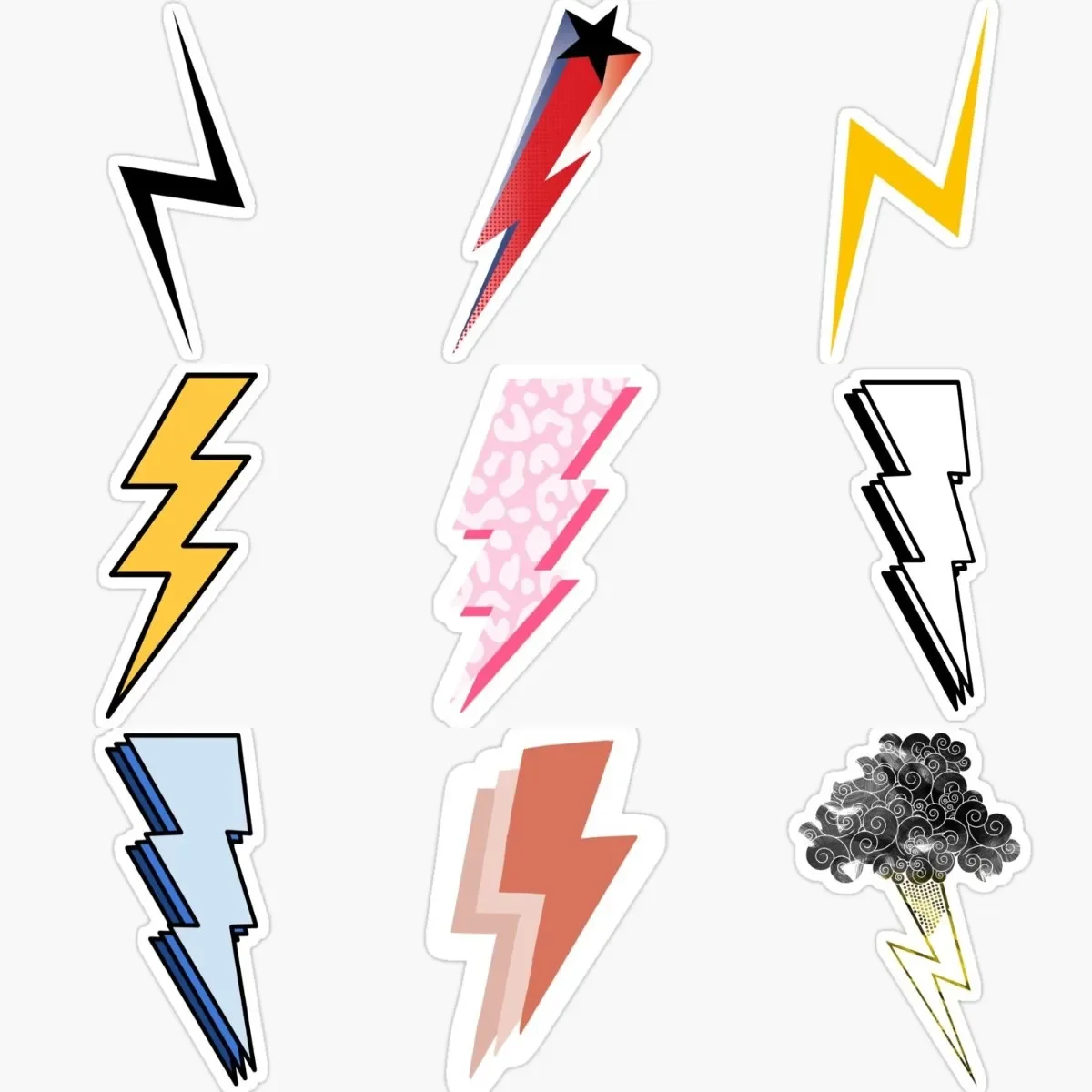 

Creative Lightning PVC Waterproof Sticker for Decorate Bicycle Motorcycle Wall Room Car Window Truck Off-road Decal Accessories