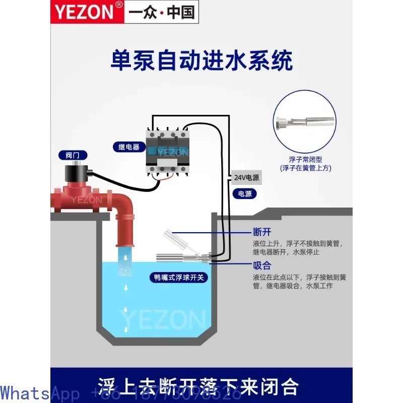

Группа переключателей уровня жидкости типа «утконос» с боковым контроллерами уровня воды с резервуаром для воды, высоким и низким уровнем воды (1 шт.)
