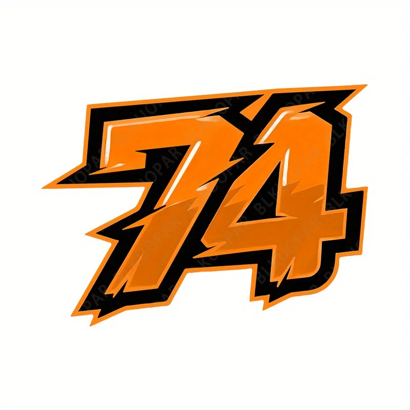 1PC Racing Style Multi-number Waterproof Stickers Orange/Yellow/Purple Decals for Motorcycle Helmet Car Bike Decor
