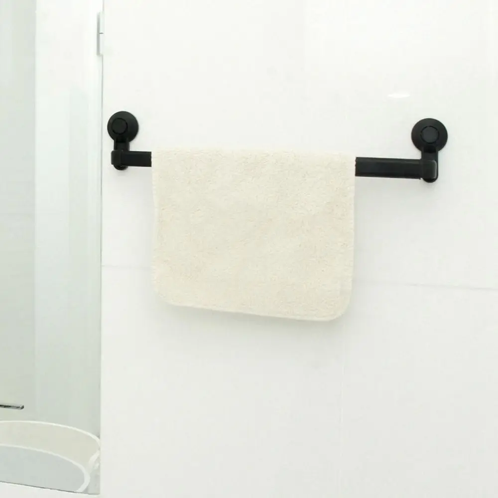 Aluminum Alloy Vacuum Suction Cup Towel Rack Wall Mounted Non-punching Single Pole Towel Rack Adjustable Seamless