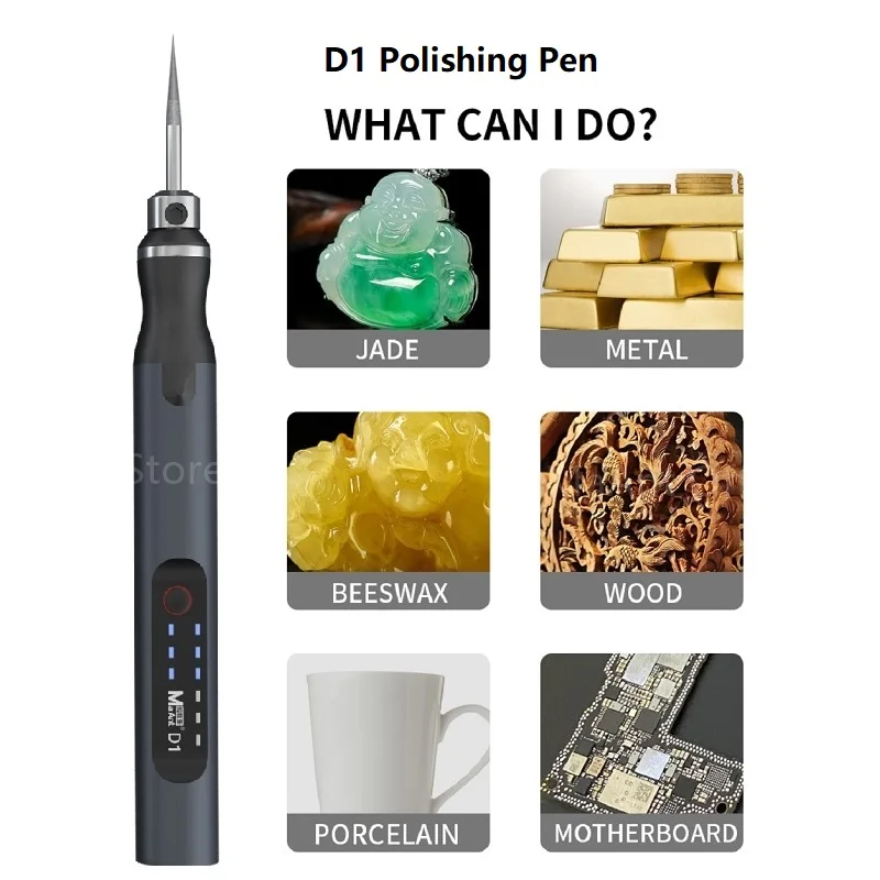 MaAnt D1 Electric Grinding Pen Nail Art Jade Speed Adjustable Engraving Polishing Polisher Engraver Head Drill Accessories Tools