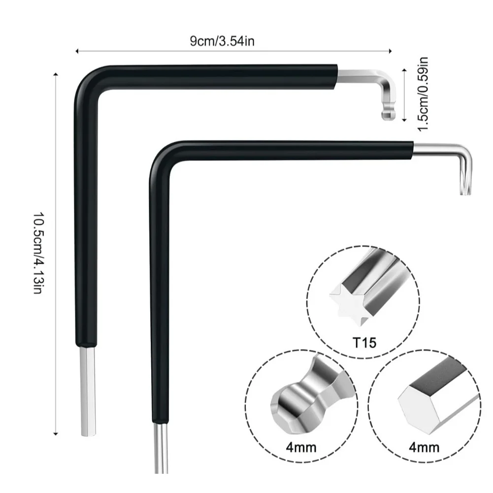 3pcs Steel Window Adjustment Tool Set For Corner Bearings With Multi-Function Wrench With Hex Socket For T15 Compatible Tools