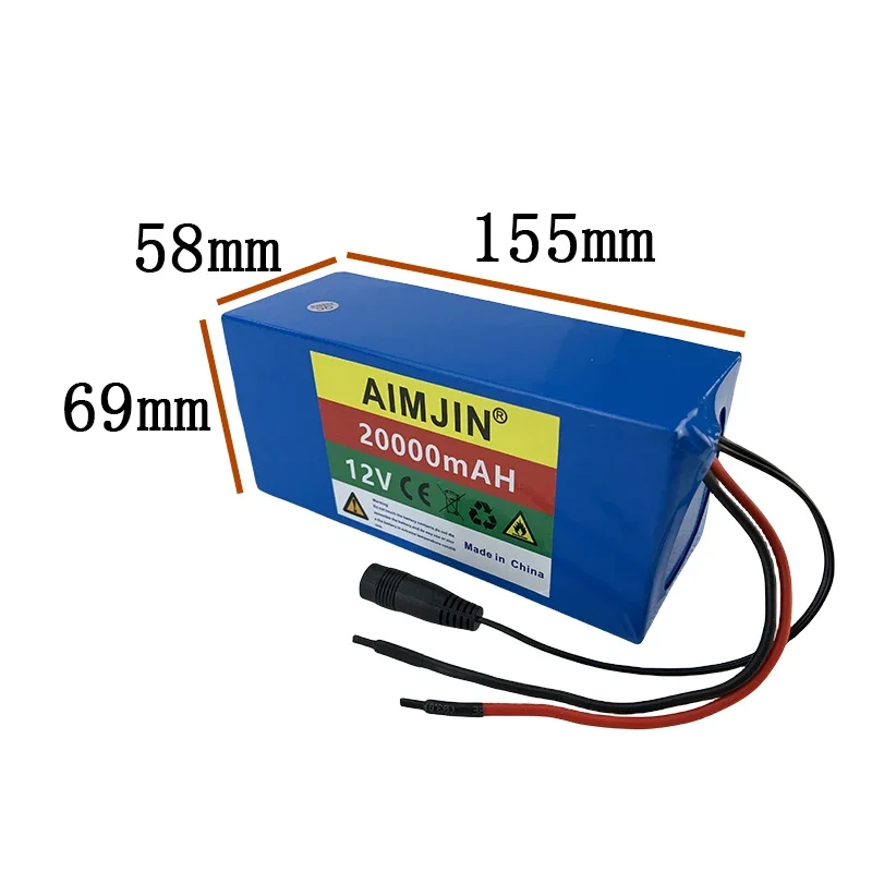 12V 20000mAh lithium ion rechargeable battery pack