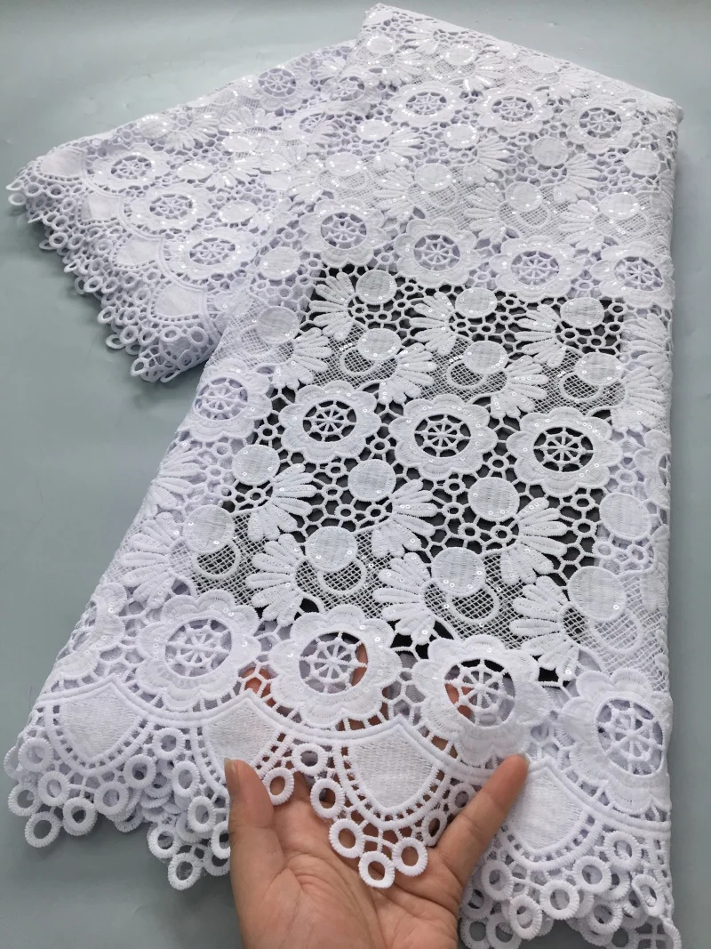 

African Guipure Cord Lace Fabric 2025 High Quality Water Soluble French Lace Fabric For Woman Birthday Party Dresses,5yards 4641