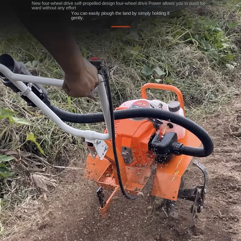 

CheapHigh power cultivator Micro-tillator Small Agricultural Gasoline Rotary Tiller Home Hoe Weeding, Loosen Soil, Open