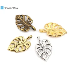 50PCs Monstera Charms Vintage Leaf Series Gold Color Hollow Monstera Shape Pendants for DIY Necklace Earrings Jewelry 20mm