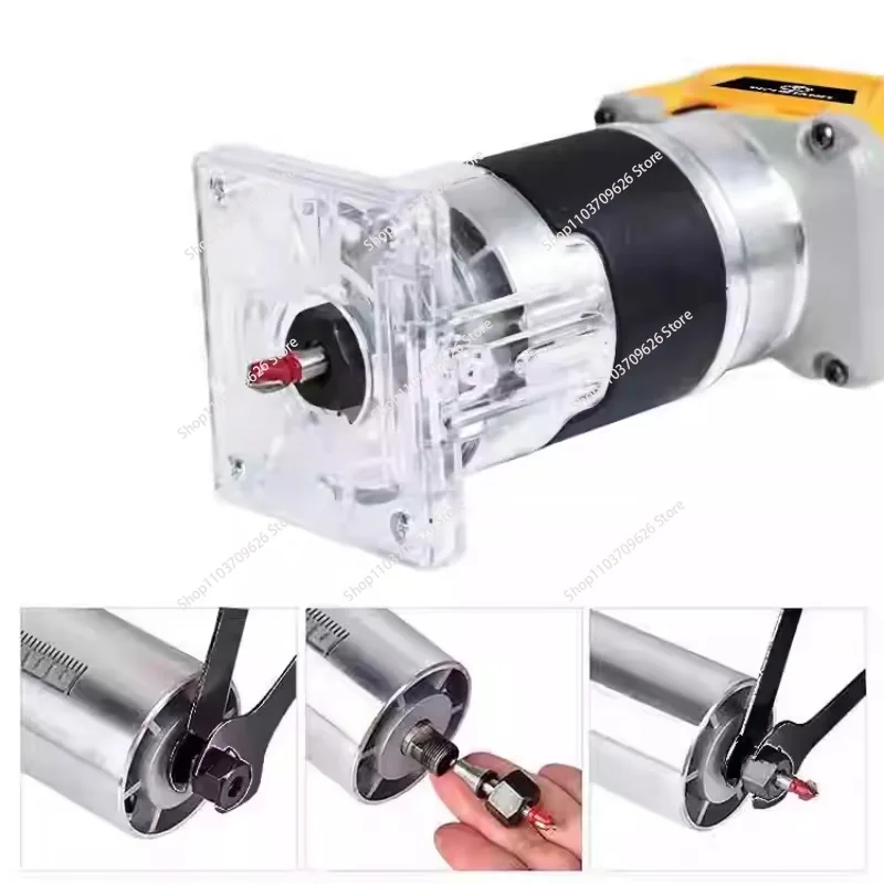 Brushless Electric Trimmer Woodworking Trimming Machine Wood Router Milling Engraving Slotting Machine Fit  21V Battery