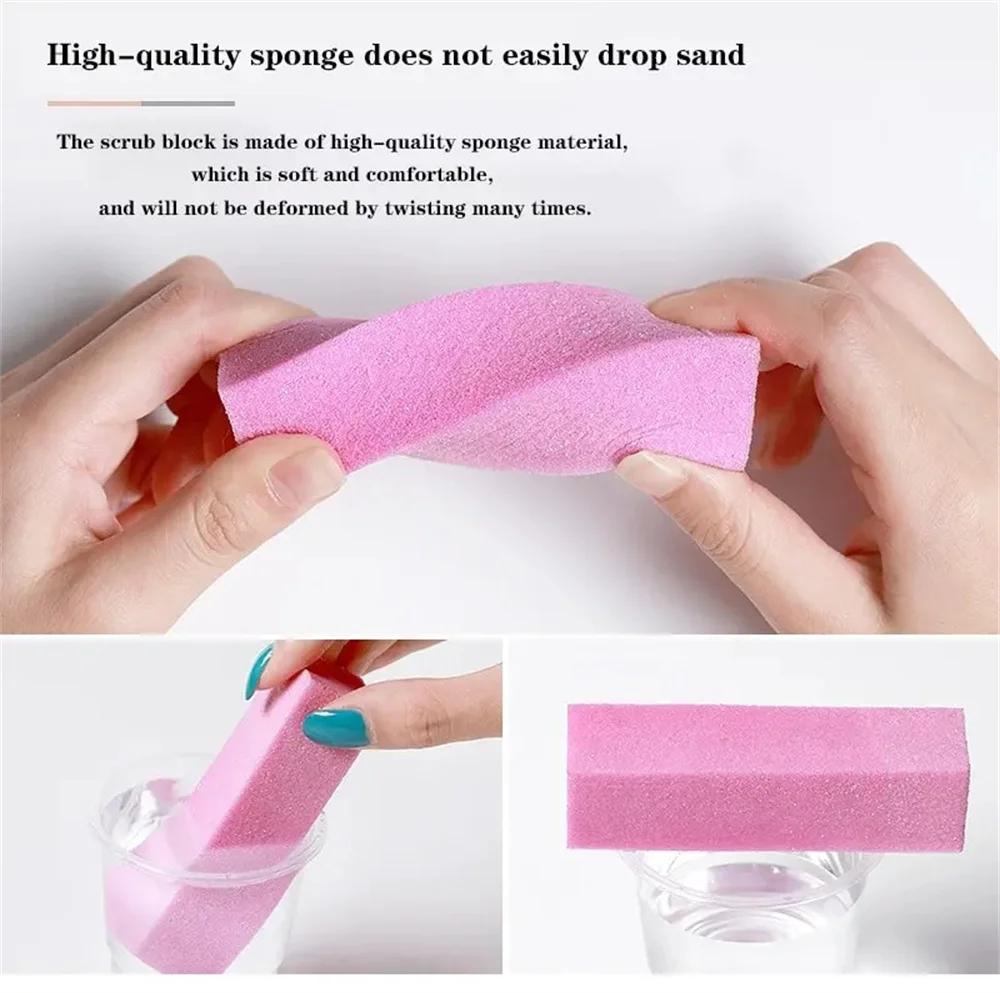 10Pcs Sponge Buffer Block Set Nail Files Manicure Pedicure Care Nail Art Buffing Sanding Polishing Pink Sponge Nail Art Tools