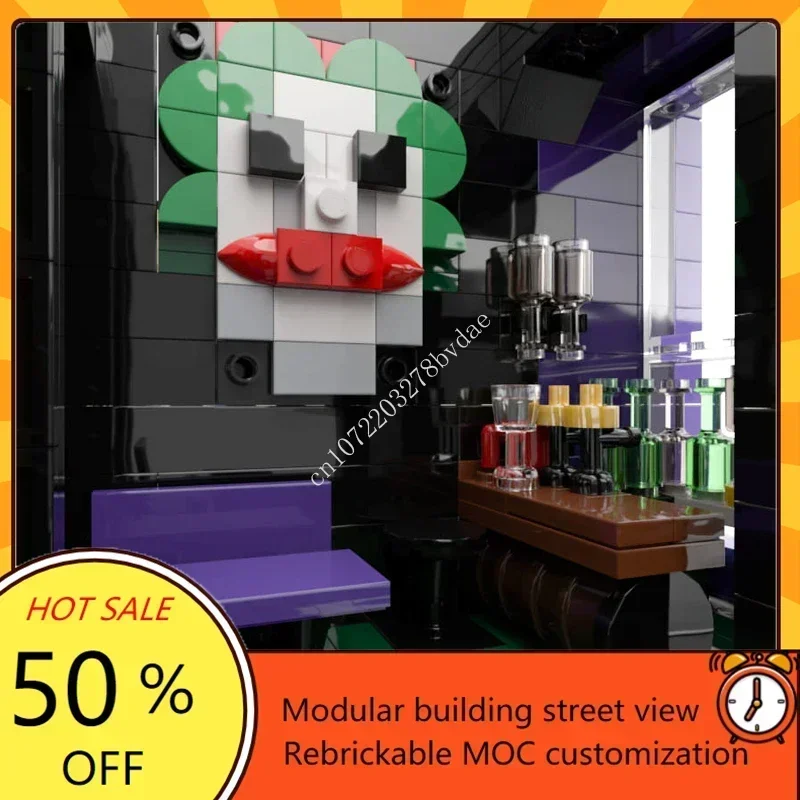 3450 Stuks De Joker Pub Modulaire Moc Creatieve Straatbeeld Model Bouwstenen Architectuur Diy Educatie Assemblage Model Speelgoed Geschenken