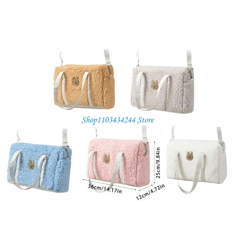 รถเข็นเด็กแขวนกระเป๋าสำหรับผู้หญิงกระเป๋าแม่ปักลายกระต่ายกระเป๋าถือความจุขนาดใหญ่มัลติฟังก์ชั่ถุงผ้าอ้อม