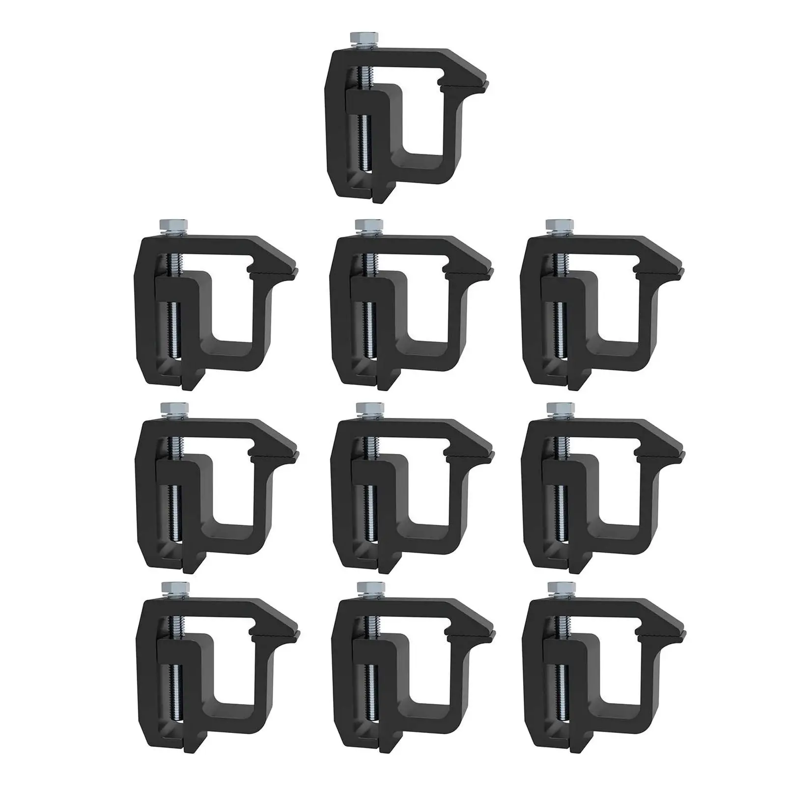 Aluminum Mounting Clamps, Heavy Duty, for 1500 2500 3500, and Pick- Models, for Topper Camper Shell Black