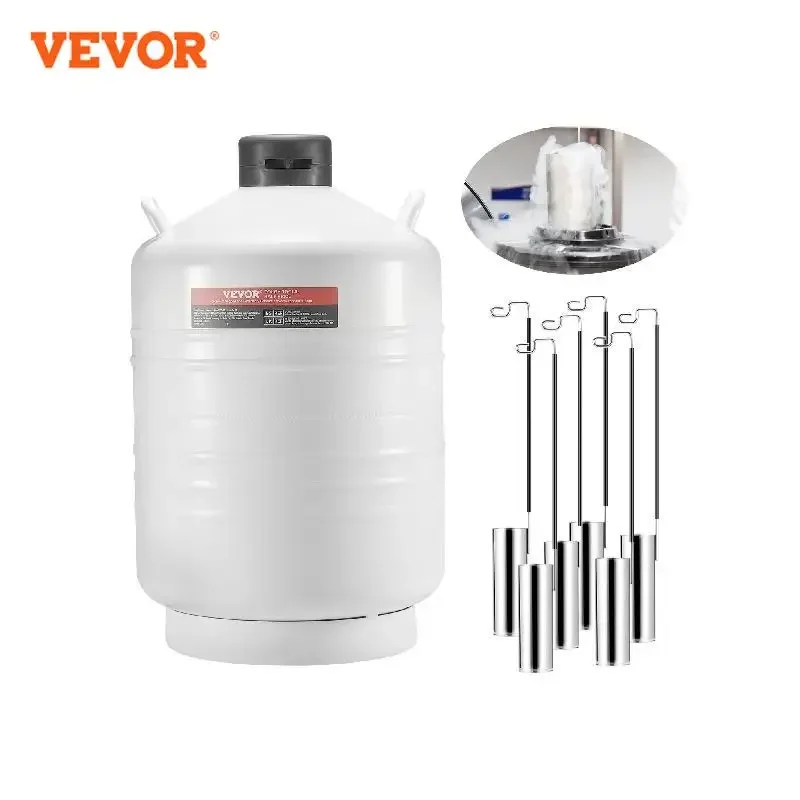 VEVOR Liquid Nitrogen Tank 30 L Aluminum Alloy Liquid Nitrogen LN2 Tank Dewar for Beauty Industry Semen Preservation Scientific