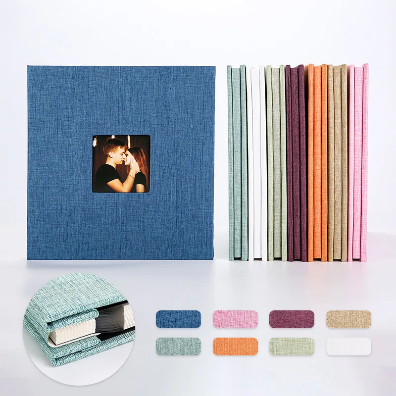 18 Inch Cloth Cover DIY Self-Adhesive Photo Album  Bookshelf Albums for Baby Family Anniversary Wedding Photo Storage