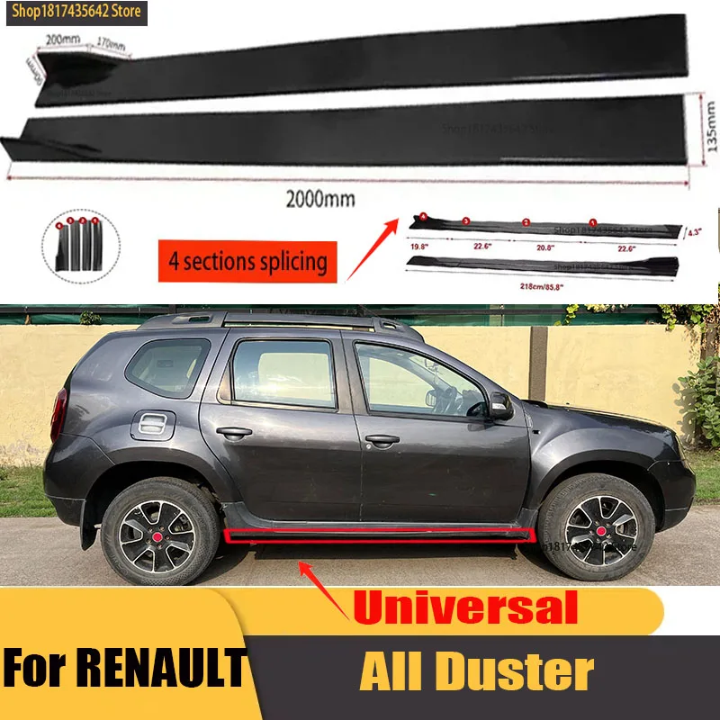 

Universal Car Side Skirt 8 Pcs 2.2m Winglet Splitters Lip Side Spoiler For Renault Koleos Kadjar Megane Talisman Captur Espace