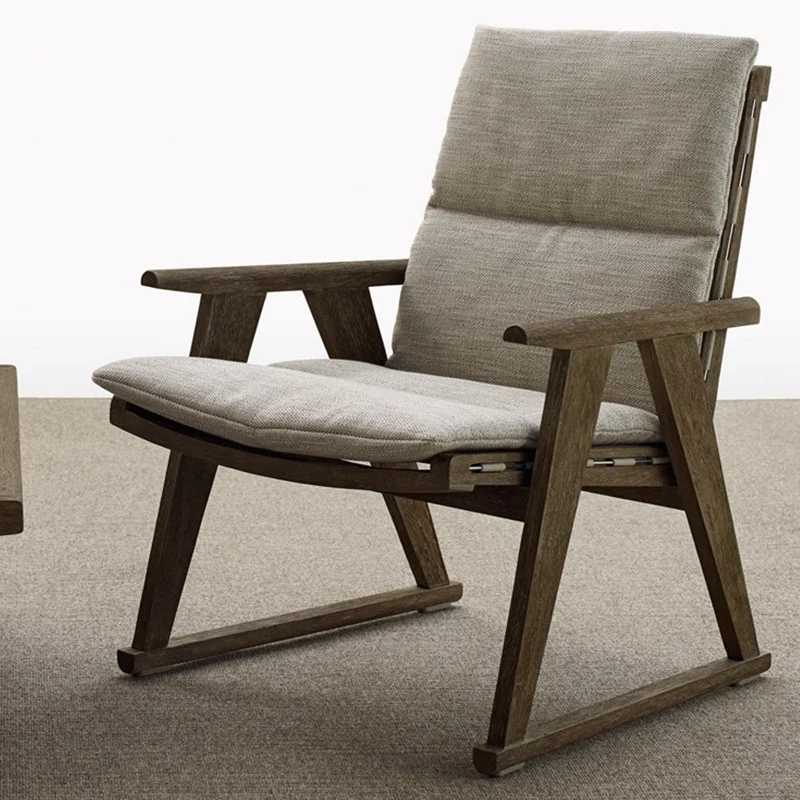 

#Outdoor Teak Woven One Seat Sofa Chair For Patio Balcony Small Spaces-Sun-Proof & Waterproof