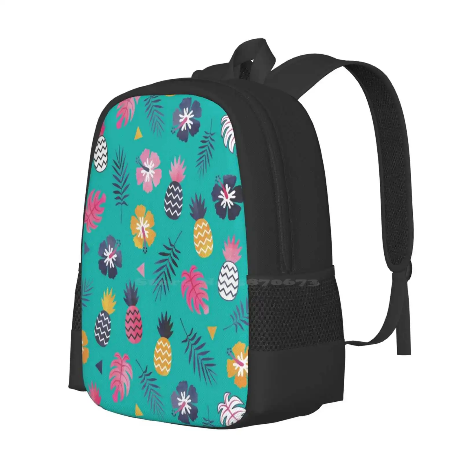 Forever Summer Tropical Pattern On Mint Green Pattern Design Laptop Travel School Bags Cute Pattern Tropical Tropics Beach