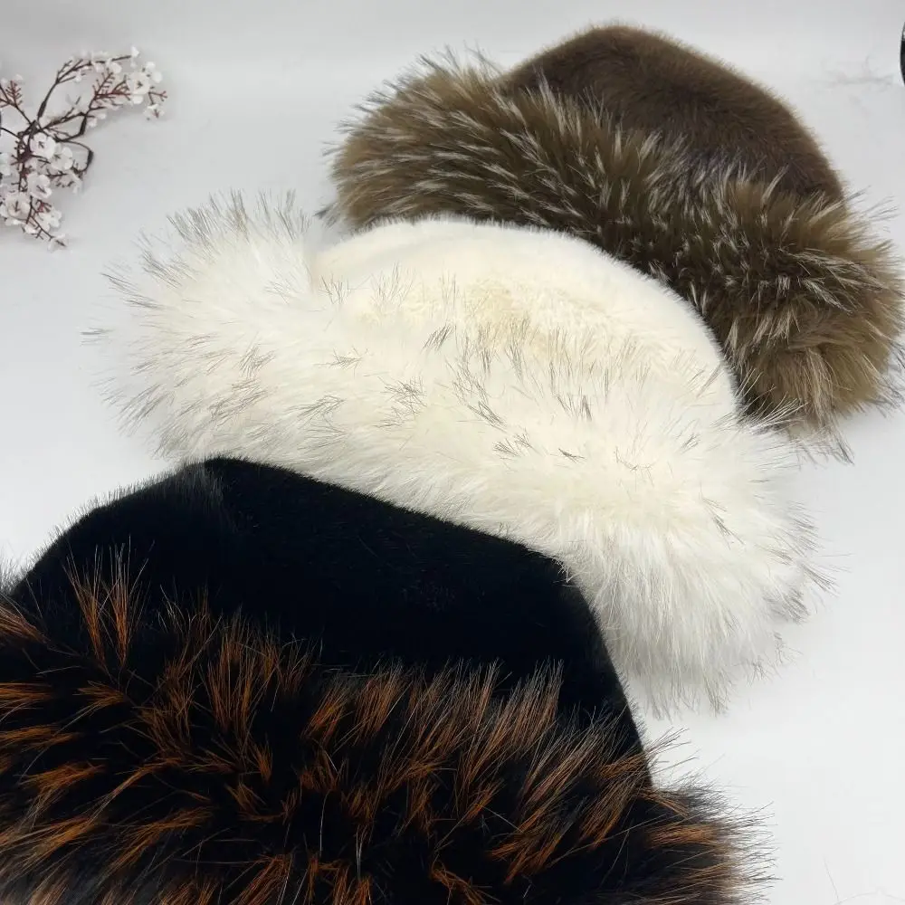 

Модная ветрозащитная пушистая меховая панама с защитой ушей, мягкая плюшевая женская панама, теплая рыбацкая шапка, Рождественский подарок