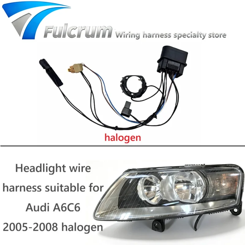 Headlight Wiring Harness Suitable for Audi A6C6 2005-2008 Halogen Headlight Internal Wire Harness Plug
