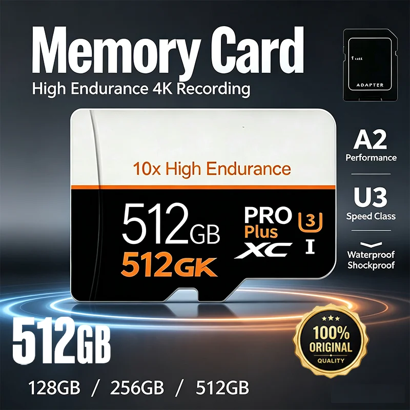 2026 2TB Quick Transfer Memory Card 512GB 128GB TF SD Card Large Capacity Flash Card Drive for Camera Surveillance Phone GoPro